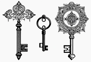 Key, dark tattoo idea