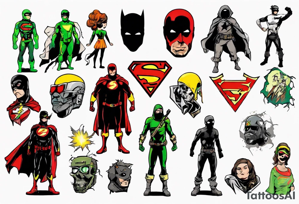 Rogue superhero with glow tattoo idea