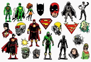 Rogue superhero with glow tattoo idea