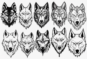 wolf head tattoo idea