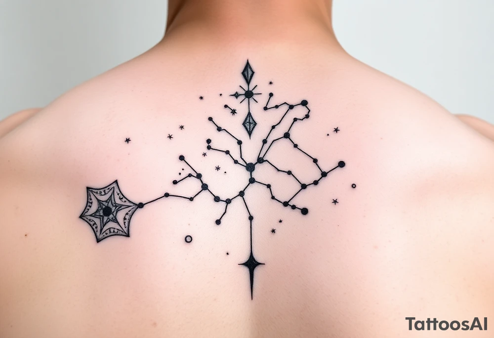 Virgo constellation into galaxy tattoo idea