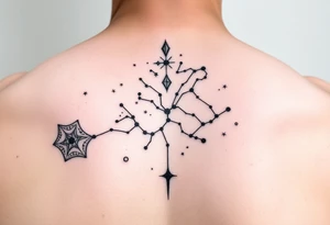 Virgo constellation into galaxy tattoo idea