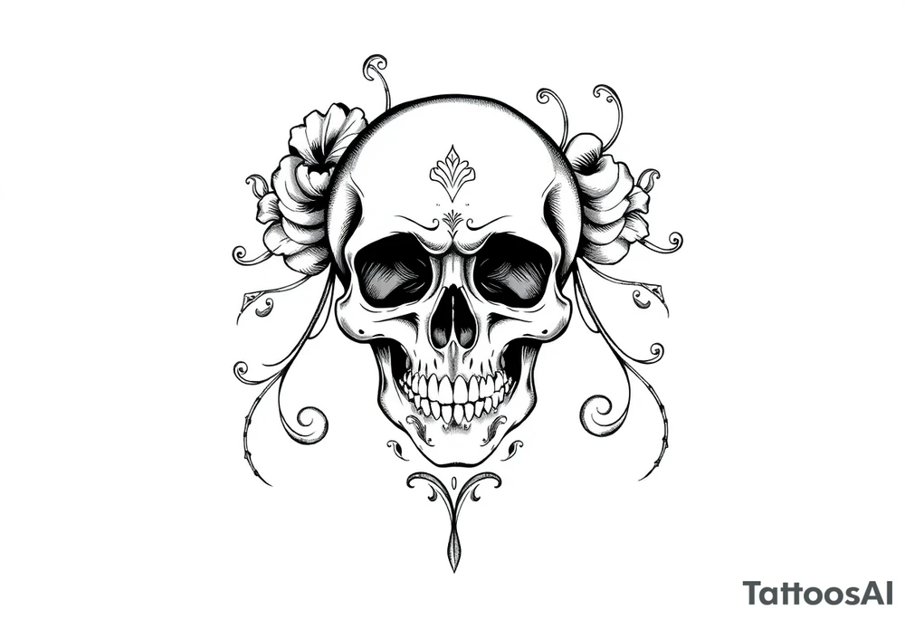 Beauty, Gothic, skull tattoo idea
