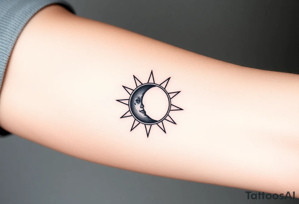 sun and moon in constellation tattoo idea