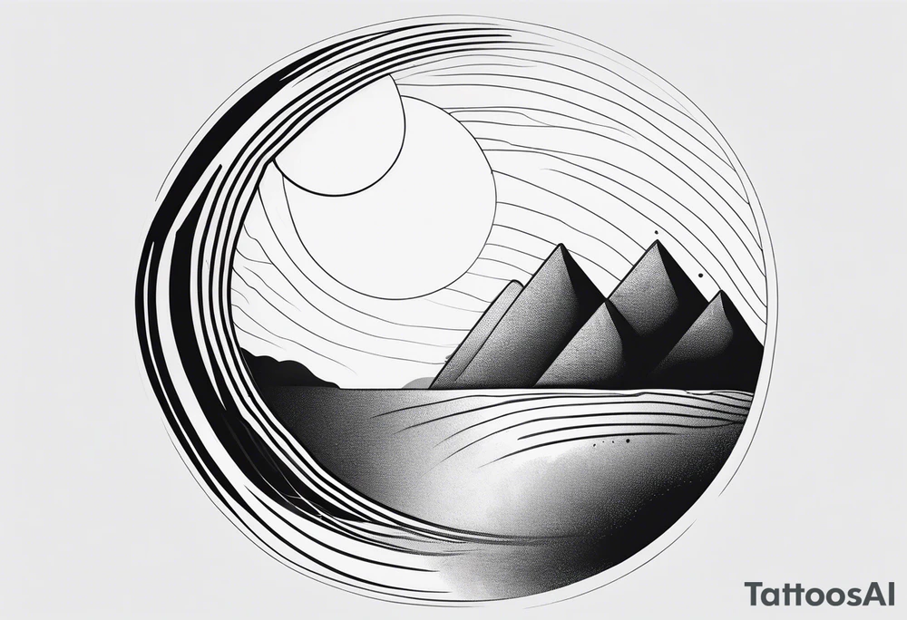 Sisyphus minimal line and dot tattoo design tattoo idea