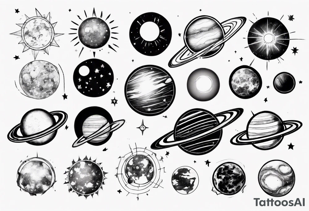 solar system tattoo idea