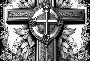 A cross with the verse like 1:37 going through it tattoo idea