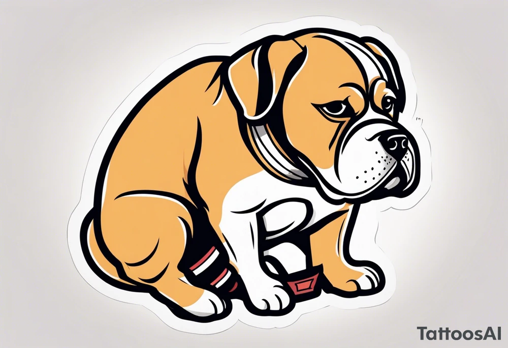 Dog boxing coach tattoo idea