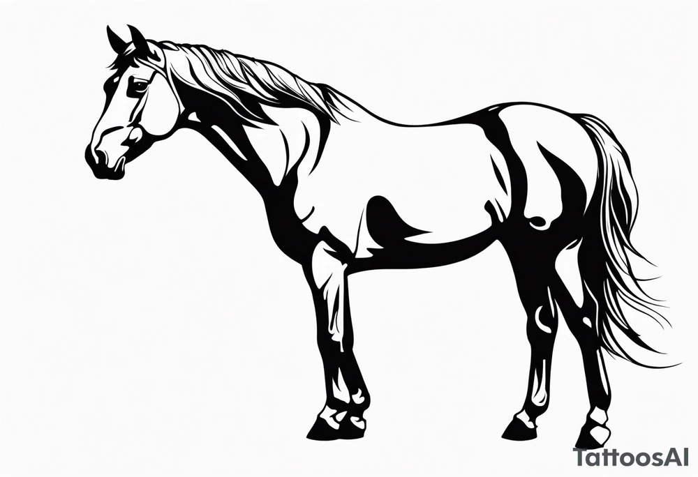 Horse portrait no shading tattoo idea