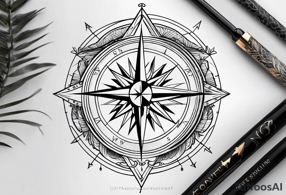 Compass with positivity 
& Hope with Arrow tattoo idea