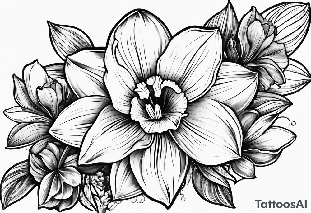 narcissus flower tattoo idea