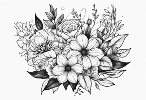 bouquet tattoo idea