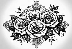 Roses wrapped around a cross tattoo idea