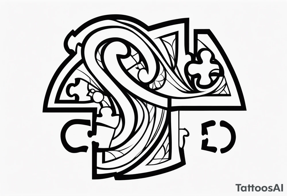 Puzzle piece simple design tattoo idea