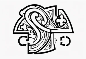 Puzzle piece simple design tattoo idea
