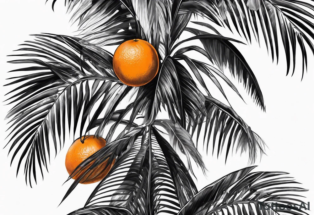 Orange blossom palm trees oranges tattoo idea