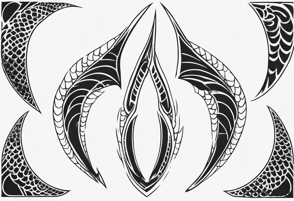 Dragon scale symmetrical tattoo idea