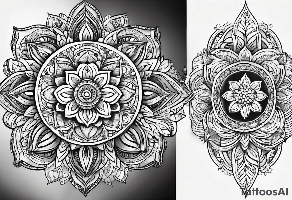 Mandala pattern for woman butt tattoo idea