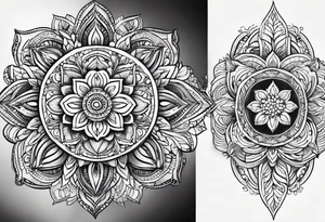 Mandala pattern for woman butt tattoo idea