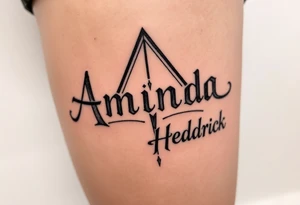 Amanda name deathly hallows and Hedrick tattoo idea
