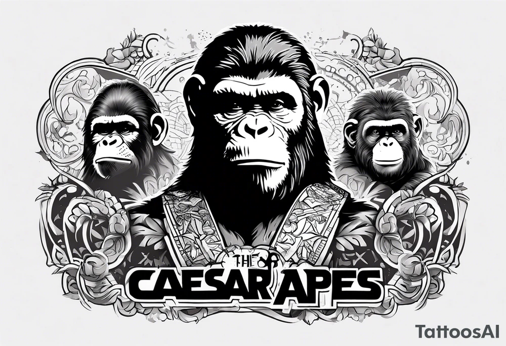 Caesar from the movie planet of the apes tattoo idea