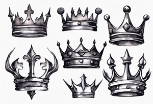 a watercolor of a simple iron crown tattoo idea