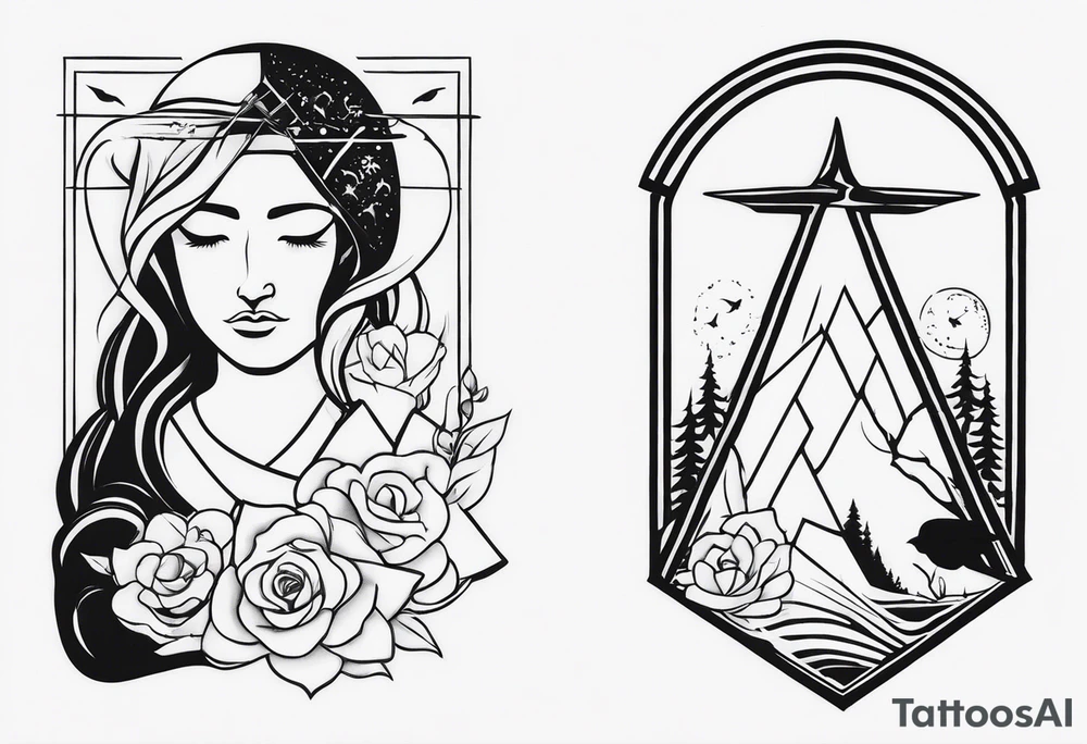 Emotions feeling/pain vs healing with resurrection from the pain and stronger you in the end by symbols with animals tattoo idea