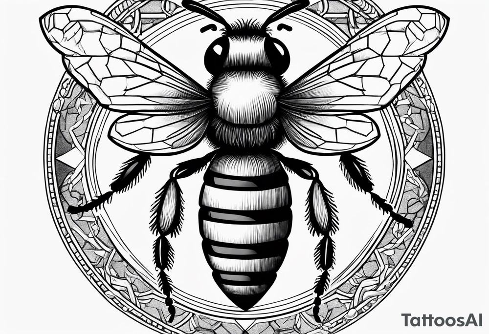 A bee symbolizing facing fears and best friendship with the letter b with it tattoo idea