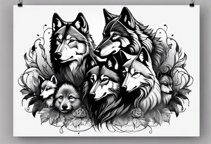 Wolfs and 4 cubs tattoo idea