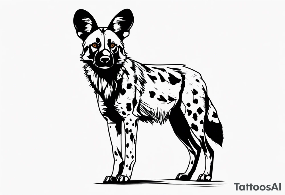 African wild dog tattoo idea