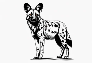 African wild dog tattoo idea