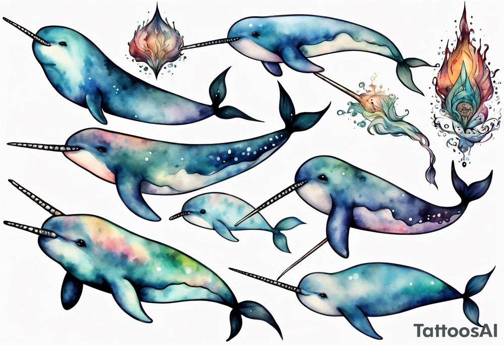 a narwhal tattoo idea