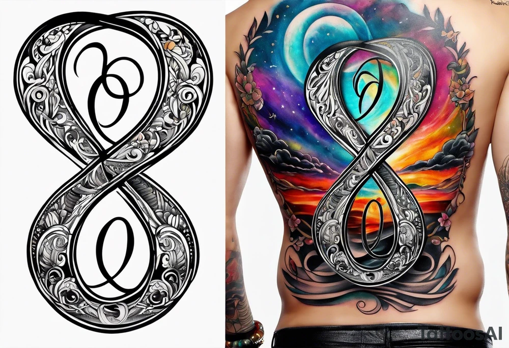 January 2023 script with infinity symbol tattoo idea
