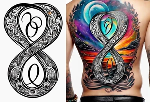 January 2023 script with infinity symbol tattoo idea