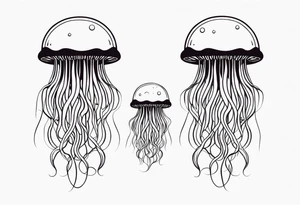 jellyfish with a small head and long tentacles tattoo idea