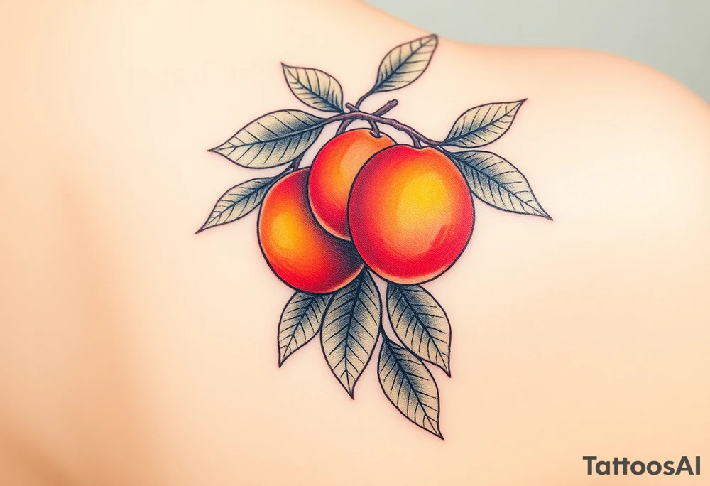 Peaches on tree tattoo idea