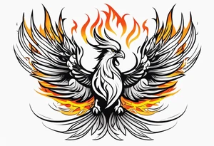Phoenix rising from flames. tattoo idea