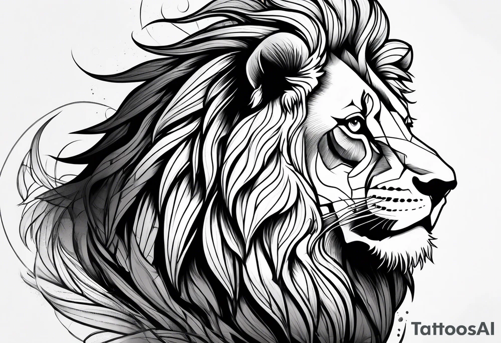 Powerful majestic lion tattoo idea