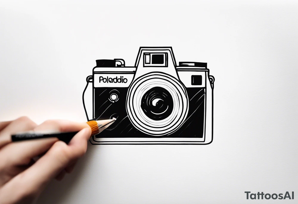 A very simple, fine-lined polaroid picture tattoo idea