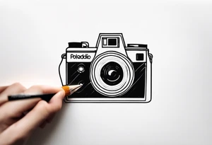A very simple, fine-lined polaroid picture tattoo idea