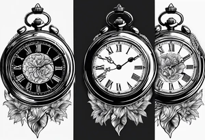 simple pocket watch tattoo idea