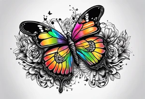 Guitar, butterfly, rainbow, Woody tattoo idea