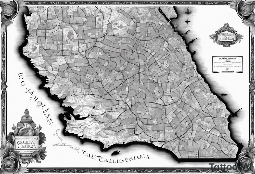 Map of Southern California tattoo idea