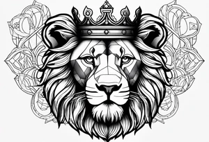 Lion with crown on it tattoo idea