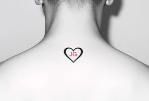 intials JG small heart tattoo idea