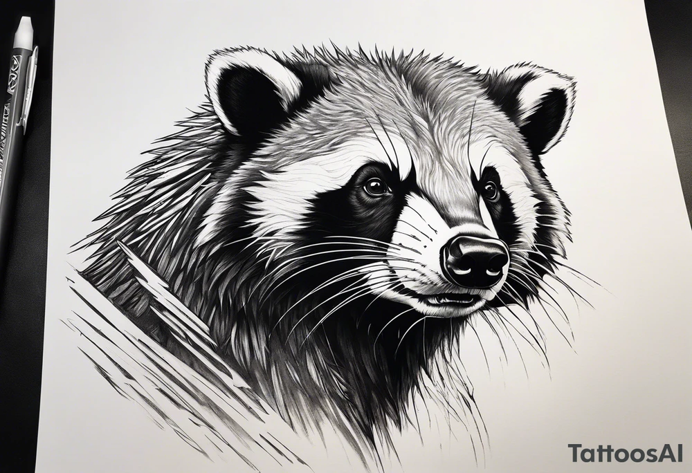 aggresive badger/wolverine tattoo idea