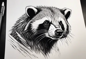aggresive badger/wolverine tattoo idea