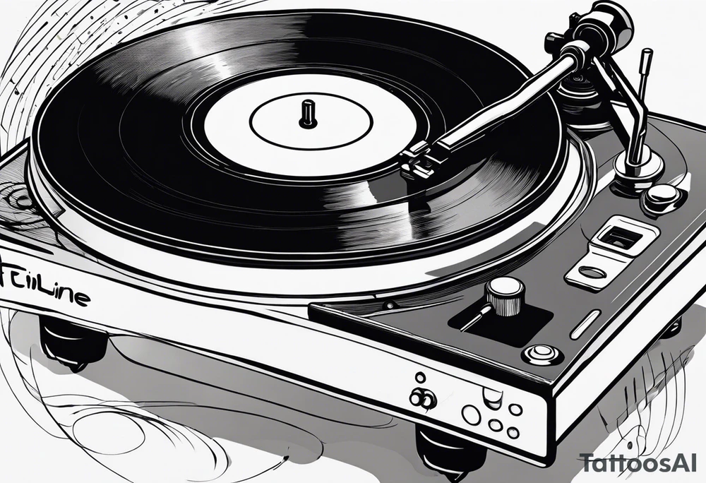 Recordplayer finline art minimalistic tattoo idea