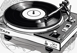 Recordplayer finline art minimalistic tattoo idea