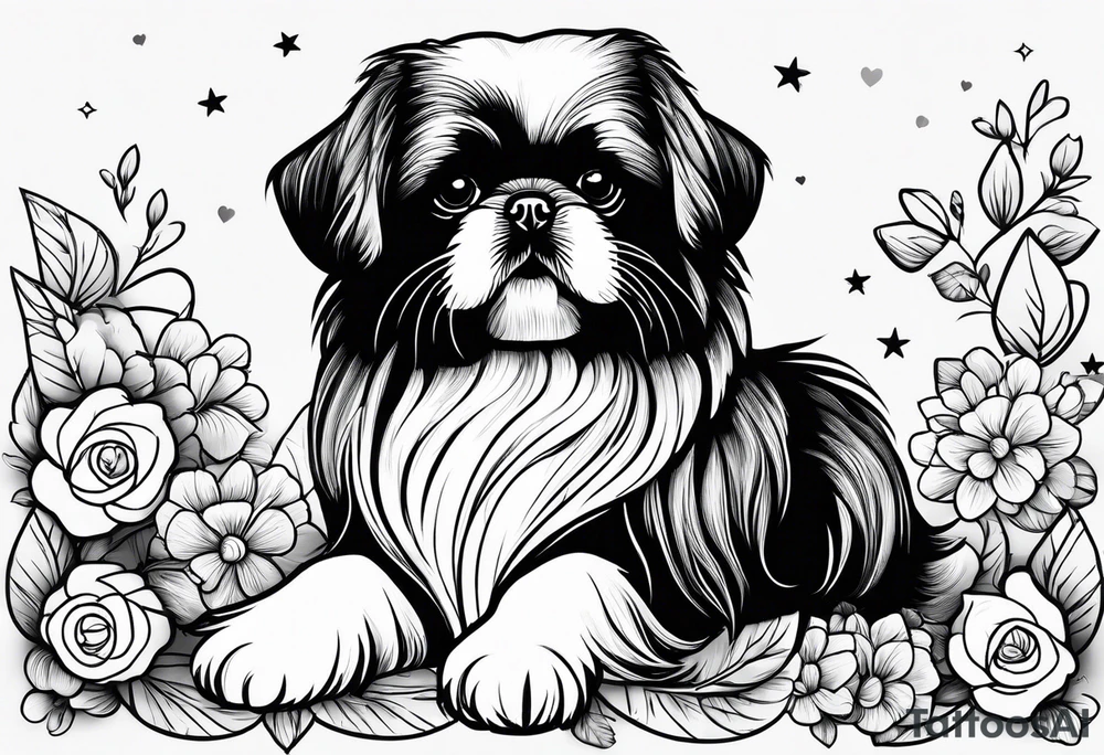 A mixed breed Pekingese and Shih-Tzu dog. tattoo idea